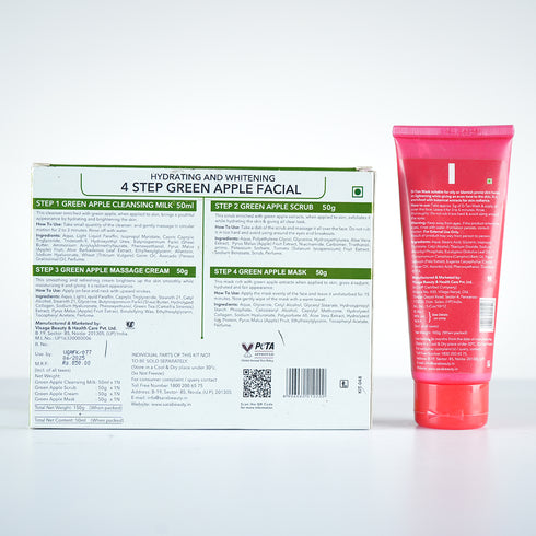 Sara Green Apple facial Kit for anti ageing & glowing skin 200gm With Radiance D-TAN® Mask 100 gm